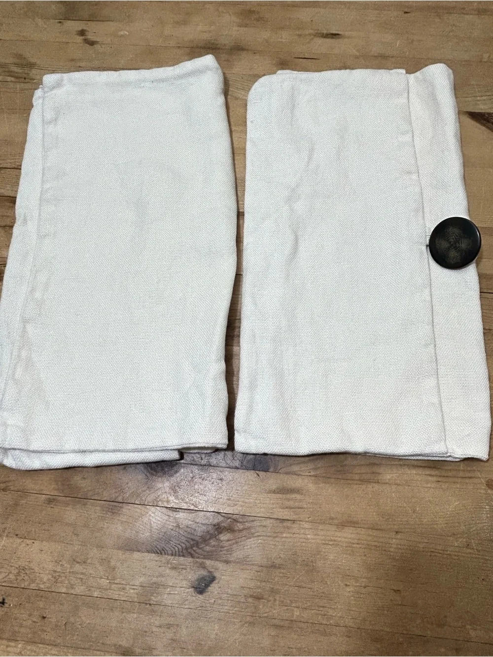 Pottery Barn Big Button Linen Pillow Covers x 2